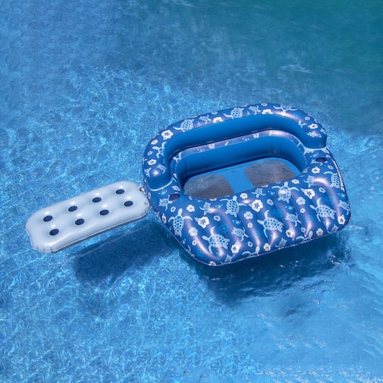 Swimline 58" Inflatable Tropical Blue Double Pool Lounger